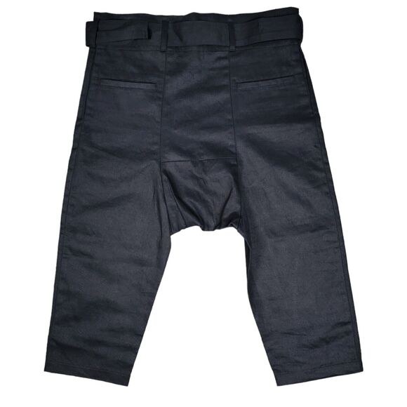 OAK NYC Mens Size XS Belted‎ Drop Crotch Panel Pants Cropped Black New With Tags - Picture 2 of 8